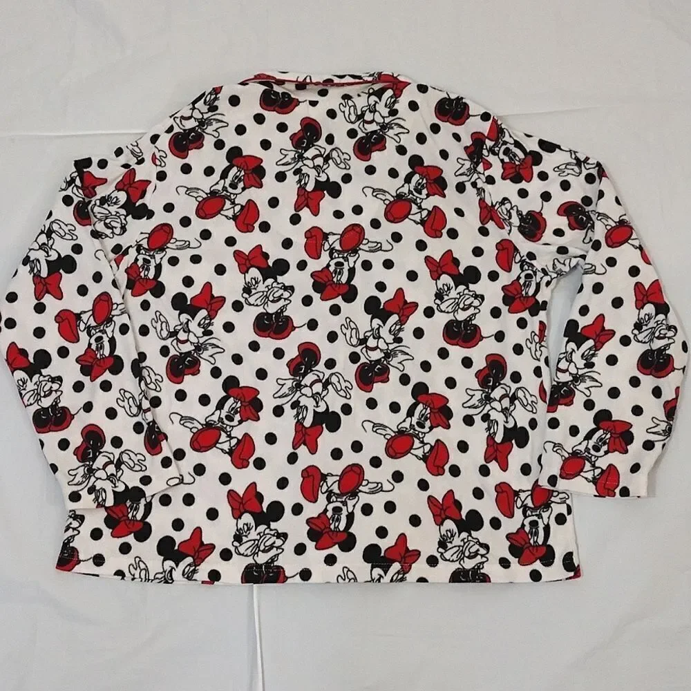 Disney Y2K Minnie Mouse Polka Dots Fleece Long Sleeve PJ Pant‎ Set Plus 2X - Picture 10 of 16